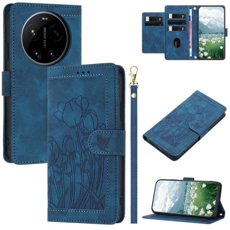 For Xiaomi 17 Ultra Tulips Embossed Leather Phone Case with Lanyard(Blue)
For Xiaomi 17 Ultra Tulips Embossed Leather Phone Case with Lanyard(Blue)