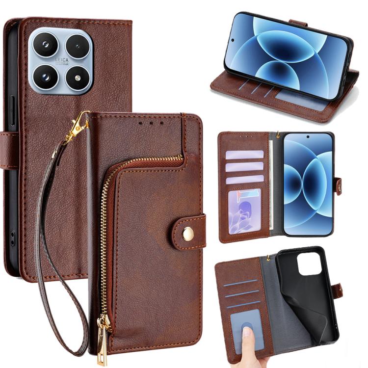 For Xiaomi 17 Zipper Bag Leather Phone Case(Brown)
For Xiaomi 17 Zipper Bag Leather Phone Case(Brown)