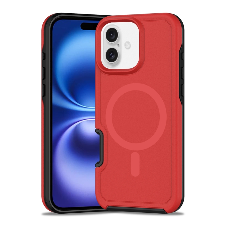 For iPhone 16 Plus Shockproof MagSafe Armor PC Hybrid TPU Phone Case(Red+Black)
For iPhone 16 Plus Shockproof MagSafe Armor PC Hybrid TPU Phone Case(Red+Black)