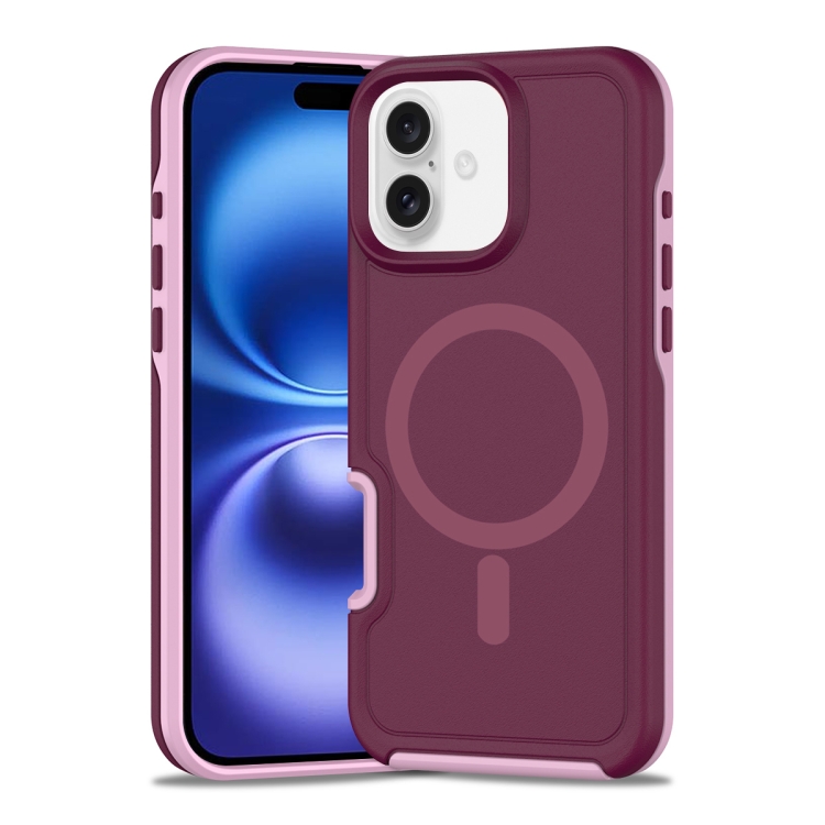 For iPhone 16 Plus Shockproof MagSafe Armor PC Hybrid TPU Phone Case(Wine Red+Light Pink)
For iPhone 16 Plus Shockproof MagSafe Armor PC Hybrid TPU Phone Case(Wine Red+Light Pink)