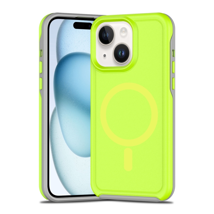 For iPhone 15 Shockproof MagSafe Armor PC Hybrid TPU Phone Case(Fluorescent Green+Gray)
For iPhone 15 Shockproof MagSafe Armor PC Hybrid TPU Phone Case(Fluorescent Green+Gray)