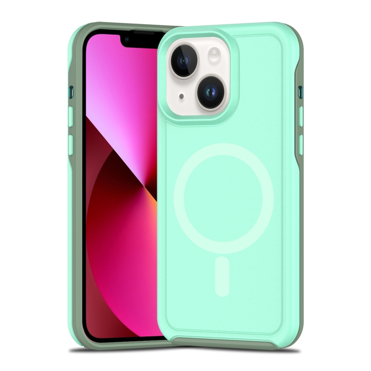 For iPhone 13 Shockproof MagSafe Armor PC Hybrid TPU Phone Case(Mint Green+Grayish Green)
For iPhone 13 Shockproof MagSafe Armor PC Hybrid TPU Phone Case(Mint Green+Grayish Green)
