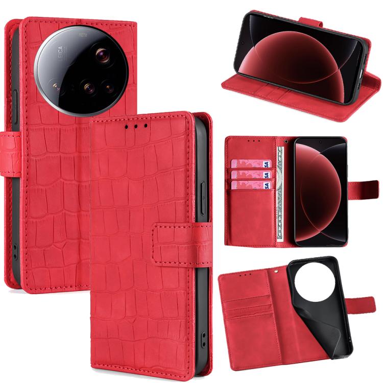 For Xiaomi 15 Ultra Skin Feel Crocodile Magnetic Clasp Leather Phone Case(Red)
For Xiaomi 15 Ultra Skin Feel Crocodile Magnetic Clasp Leather Phone Case(Red)