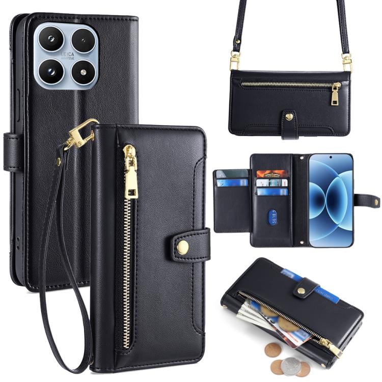 For Xiaomi 17 Sheep Texture Cross-body Zipper Wallet Leather Phone Case(Black)
For Xiaomi 17 Sheep Texture Cross-body Zipper Wallet Leather Phone Case(Black)