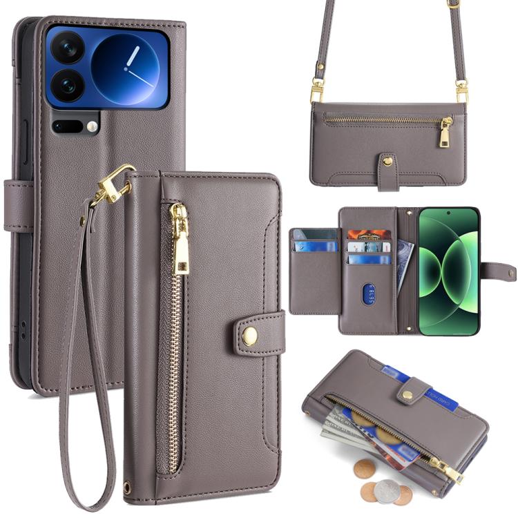 For Xiaomi 17 Pro Max Sheep Texture Cross-body Zipper Wallet Leather Phone Case(Grey)
For Xiaomi 17 Pro Max Sheep Texture Cross-body Zipper Wallet Leather Phone Case(Grey)
