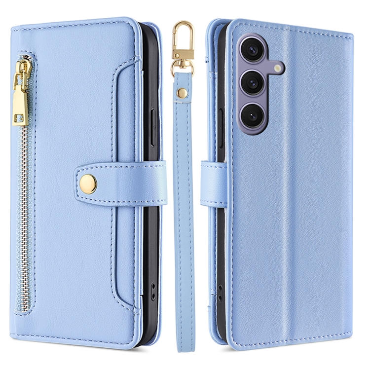 For Samsung Galaxy S25+ 5G Sheep Texture Cross-body Zipper Wallet Leather Phone Case(Blue)
For Samsung Galaxy S25+ 5G Sheep Texture Cross-body Zipper Wallet Leather Phone Case(Blue)