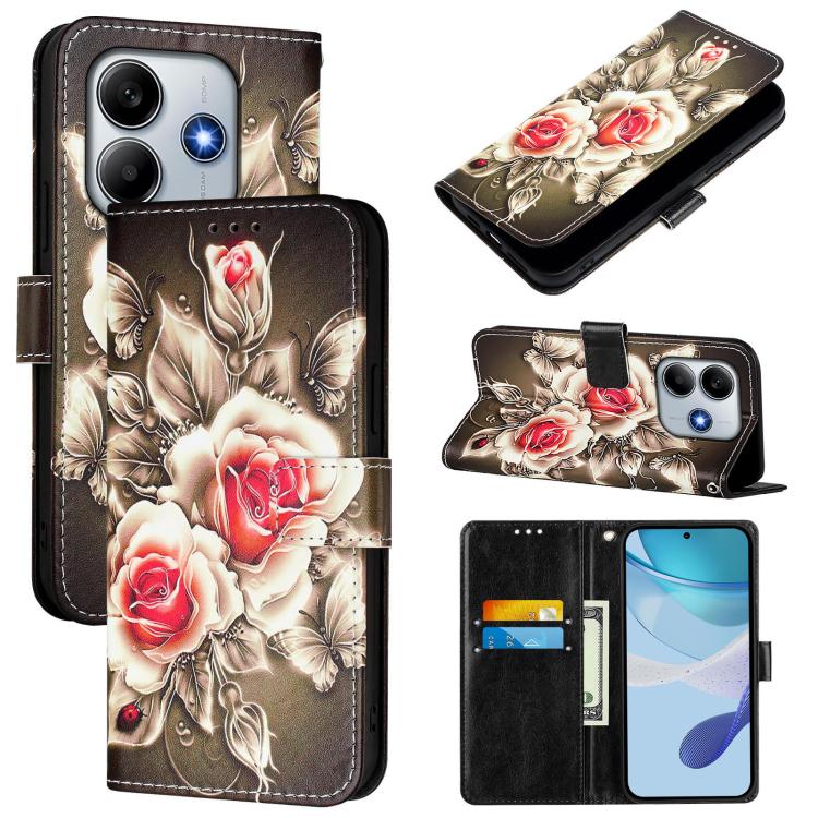 For Redmi Note 14 4G 163.25mm Colored Drawing Pattern Plain Weave Leather Phone Case(Roses On Black)
For Redmi Note 14 4G 163.25mm Colored Drawing Pattern Plain Weave Leather Phone Case(Roses On Black)