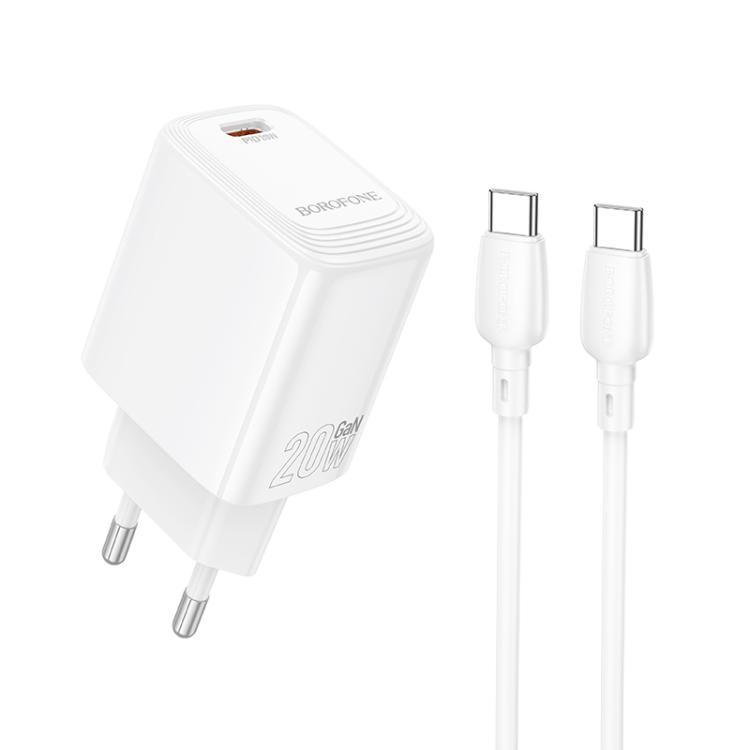 Borofone BN26 Fuente PD20W Type-C Port Charger with Type-C to Type-C Cable, EU Plug(White)
Borofone BN26 Fuente PD20W Type-C Port Charger with Type-C to Type-C Cable, EU Plug(White)