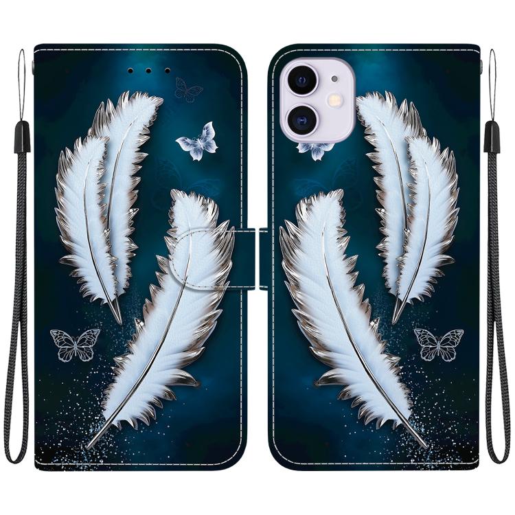 For iPhone 11 Crystal Texture Colored Drawing Leather Phone Case(White Butterfly Feathers)
For iPhone 11 Crystal Texture Colored Drawing Leather Phone Case(White Butterfly Feathers)