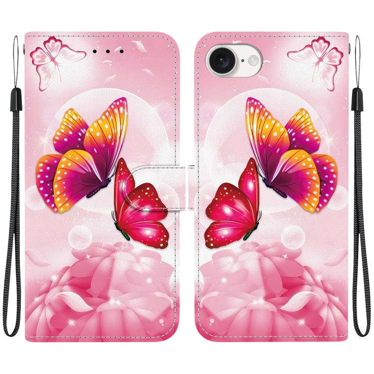 For iPhone 16e Crystal Texture Colored Drawing Leather Phone Case(Pink Butterflies)
For iPhone 16e Crystal Texture Colored Drawing Leather Phone Case(Pink Butterflies)
