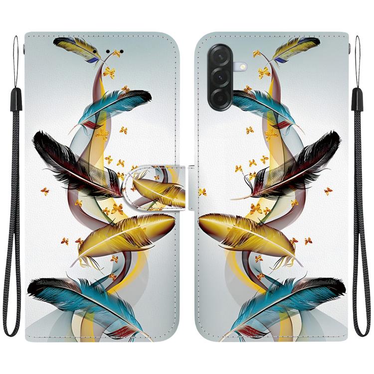 For Samsung Galaxy A57 5G Crystal Texture Colored Drawing Leather Phone Case(Gold Butterfly Feathers)
For Samsung Galaxy A57 5G Crystal Texture Colored Drawing Leather Phone Case(Gold Butterfly Feathers)