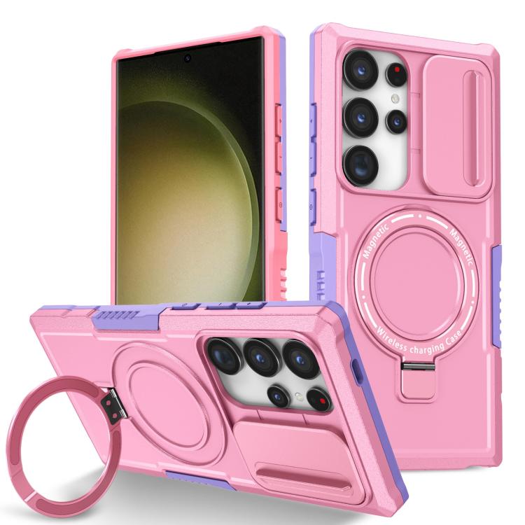 For Samsung Galaxy S24 Ultra 5G Sliding Camshield MagSafe Holder TPU Hybrid PC Phone Case(Purple Pink)
For Samsung Galaxy S24 Ultra 5G Sliding Camshield MagSafe Holder TPU Hybrid PC Phone Case(Purple Pink)