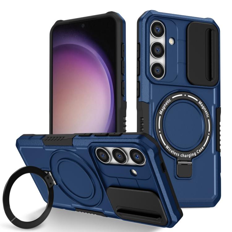 For Samsung Galaxy S24 5G Sliding Camshield MagSafe Holder TPU Hybrid PC Phone Case(Royal Blue)
For Samsung Galaxy S24 5G Sliding Camshield MagSafe Holder TPU Hybrid PC Phone Case(Royal Blue)