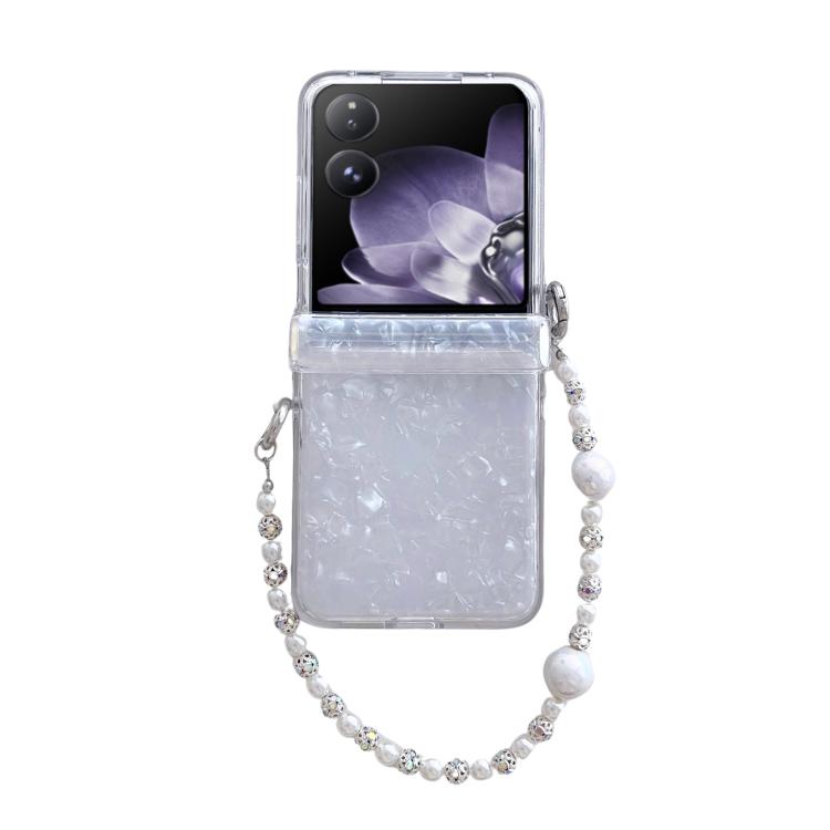 For Xiaomi Mix Flip Three Parts Pearlescent Shell Texture Phone Case with Bracelet(White)
For Xiaomi Mix Flip Three Parts Pearlescent Shell Texture Phone Case with Bracelet(White)