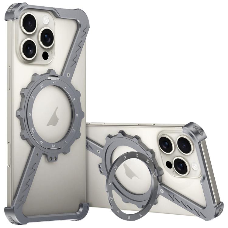 For iPhone 16 Pro Z-shaped Frameless Metal 360 Holder MagSafe Phone Case(Space Grey)
For iPhone 16 Pro Z-shaped Frameless Metal 360 Holder MagSafe Phone Case(Space Grey)