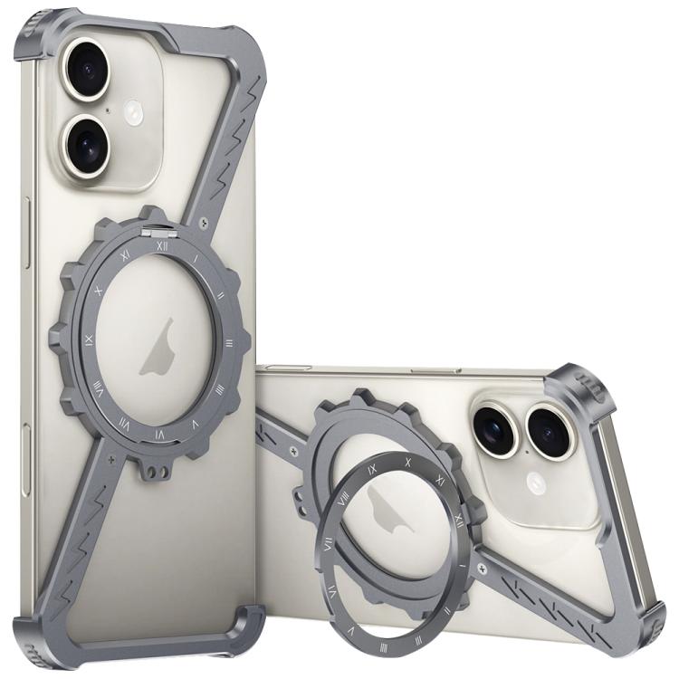 For iPhone 16 Z-shaped Frameless Metal 360 Holder MagSafe Phone Case(Space Grey)
For iPhone 16 Z-shaped Frameless Metal 360 Holder MagSafe Phone Case(Space Grey)