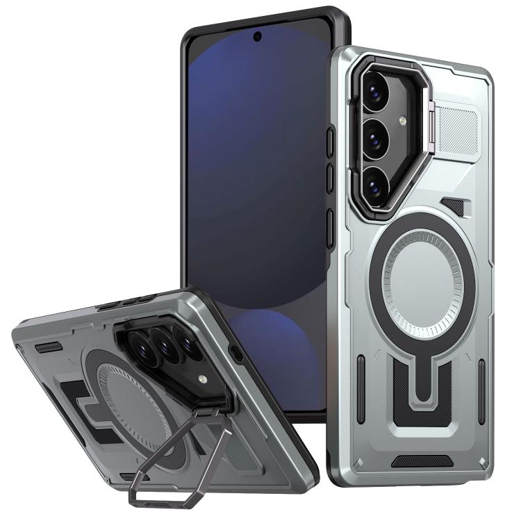 For Samsung Galaxy S24 FE 5G Shield Hollow Frame Holder MagSafe Phone Case(Grey)
For Samsung Galaxy S24 FE 5G Shield Hollow Frame Holder MagSafe Phone Case(Grey)