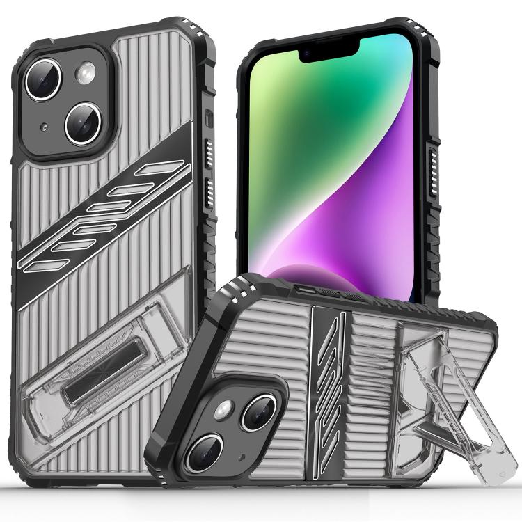For iPhone 14 Plus Plating Holder PC Hybrid TPU Phone Case(Gray Black)
For iPhone 14 Plus Plating Holder PC Hybrid TPU Phone Case(Gray Black)