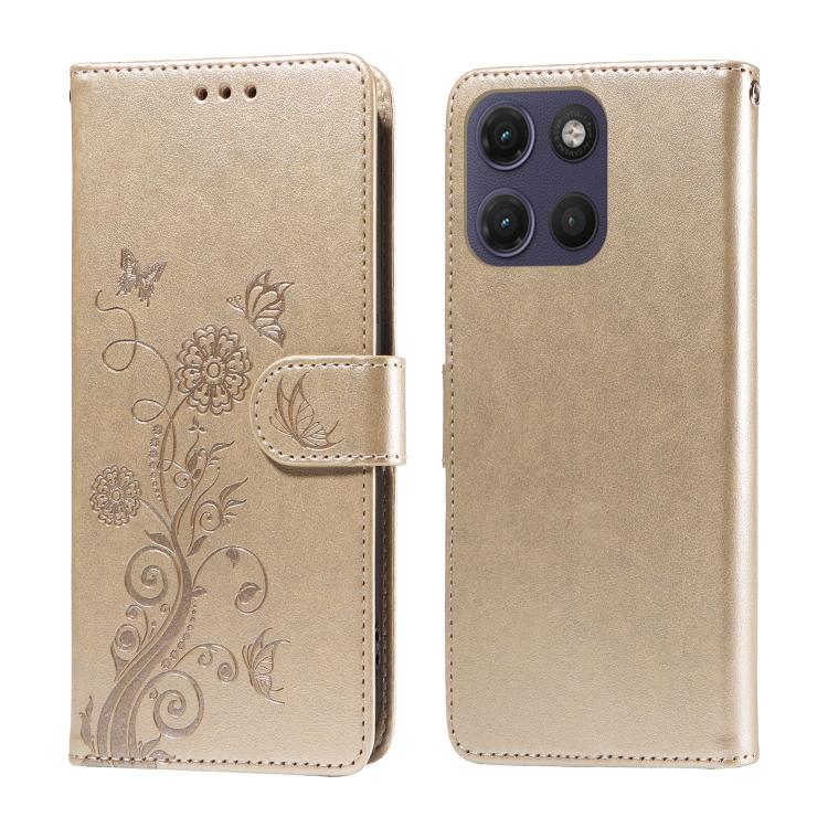 For Motorola Moto G17 4G / G17 Power 4G Embossed Butterfly Flowers Leather Phone Case(Gold)
For Motorola Moto G17 4G / G17 Power 4G Embossed Butterfly Flowers Leather Phone Case(Gold)