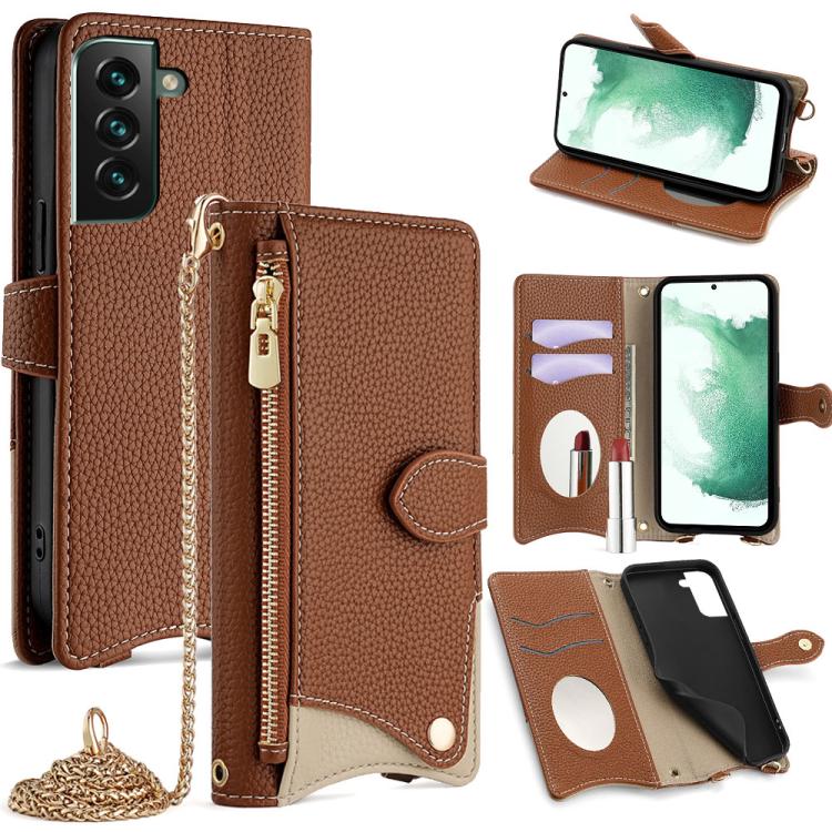 For Samsung Galaxy S21 5G Crossbody Chain Fishtail Litchi Leather Phone Case(Brown)
For Samsung Galaxy S21 5G Crossbody Chain Fishtail Litchi Leather Phone Case(Brown)