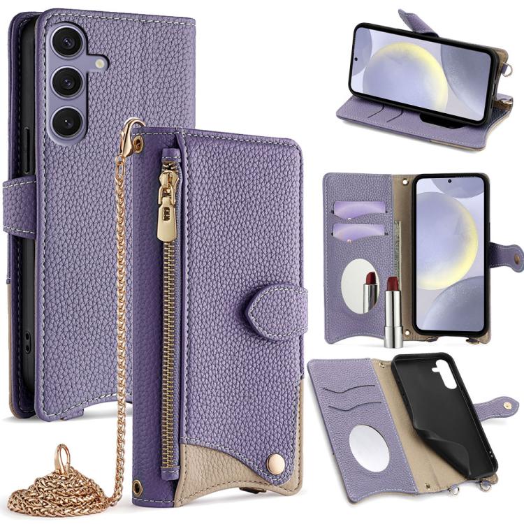 For Samsung Galaxy S24+ 5G Crossbody Chain Fishtail Litchi Leather Phone Case(Purple)
For Samsung Galaxy S24+ 5G Crossbody Chain Fishtail Litchi Leather Phone Case(Purple)