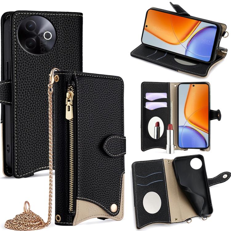 For vivo Y39 5G Global Crossbody Chain Fishtail Litchi Leather Phone Case(Black) 
For vivo Y39 5G Global Crossbody Chain Fishtail Litchi Leather Phone Case(Black)