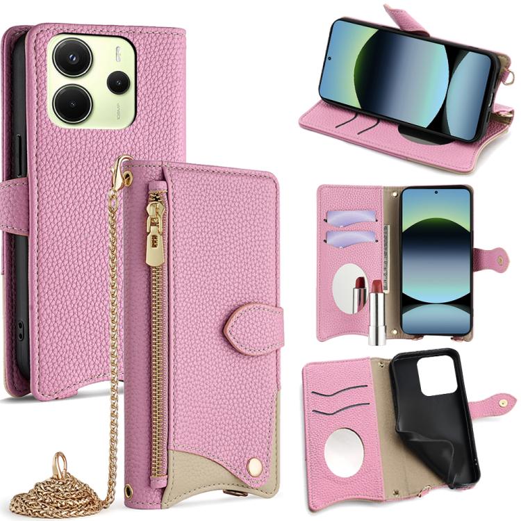 For Redmi Note 14 4G 163.25mm Crossbody Chain Fishtail Litchi Leather Phone Case(Pink)
For Redmi Note 14 4G 163.25mm Crossbody Chain Fishtail Litchi Leather Phone Case(Pink)