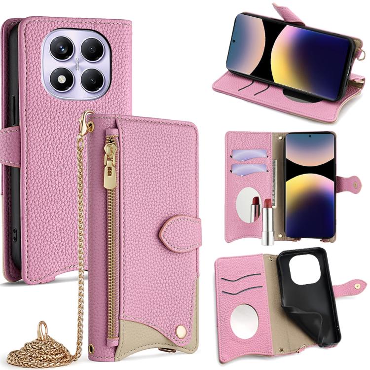 For Redmi Note 14 Pro 4G Crossbody Chain Fishtail Litchi Leather Phone Case(Pink)
For Redmi Note 14 Pro 4G Crossbody Chain Fishtail Litchi Leather Phone Case(Pink)