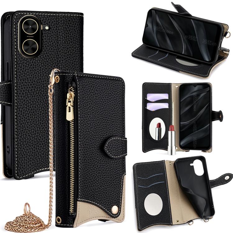 For Redmi A5 4G 171.7mm Crossbody Chain Fishtail Litchi Leather Phone Case(Black)
For Redmi A5 4G 171.7mm Crossbody Chain Fishtail Litchi Leather Phone Case(Black)