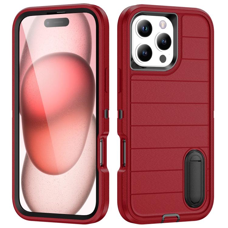 For iPhone 16 Pro Defender Gen2 Rugged PC + Silicone Phone Case with Holder(Red+Black)
For iPhone 16 Pro Defender Gen2 Rugged PC + Silicone Phone Case with Holder(Red+Black)