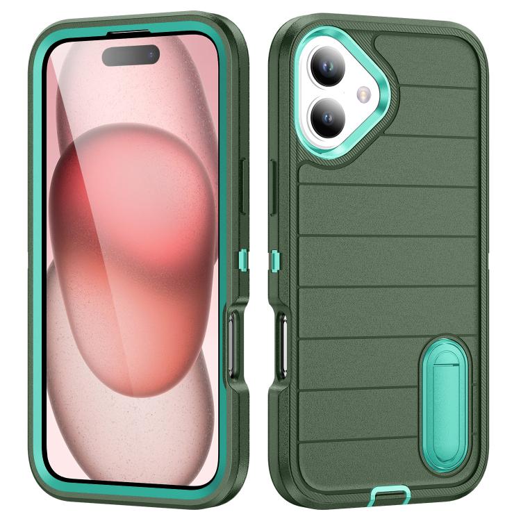 For iPhone 16 Plus Defender Gen2 Rugged PC + Silicone Phone Case with Holder(Dark Green+Cyan)
For iPhone 16 Plus Defender Gen2 Rugged PC + Silicone Phone Case with Holder(Dark Green+Cyan)
