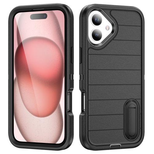 For iPhone 16 Defender Gen2 Rugged PC + Silicone Phone Case with Holder(Black)
For iPhone 16 Defender Gen2 Rugged PC + Silicone Phone Case with Holder(Black)