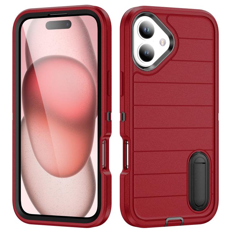 For iPhone 16 Defender Gen2 Rugged PC + Silicone Phone Case with Holder(Red+Black)
For iPhone 16 Defender Gen2 Rugged PC + Silicone Phone Case with Holder(Red+Black)