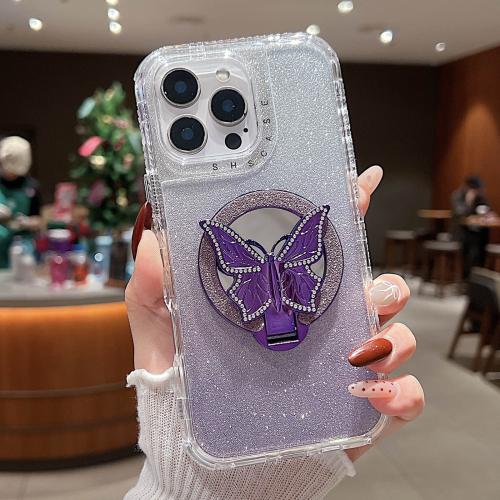 For iPhone 14 Pro Max Mirror Butterfly Holder Glitterr MagSafe Phone Case(Purple)
For iPhone 14 Pro Max Mirror Butterfly Holder Glitterr MagSafe Phone Case(Purple)