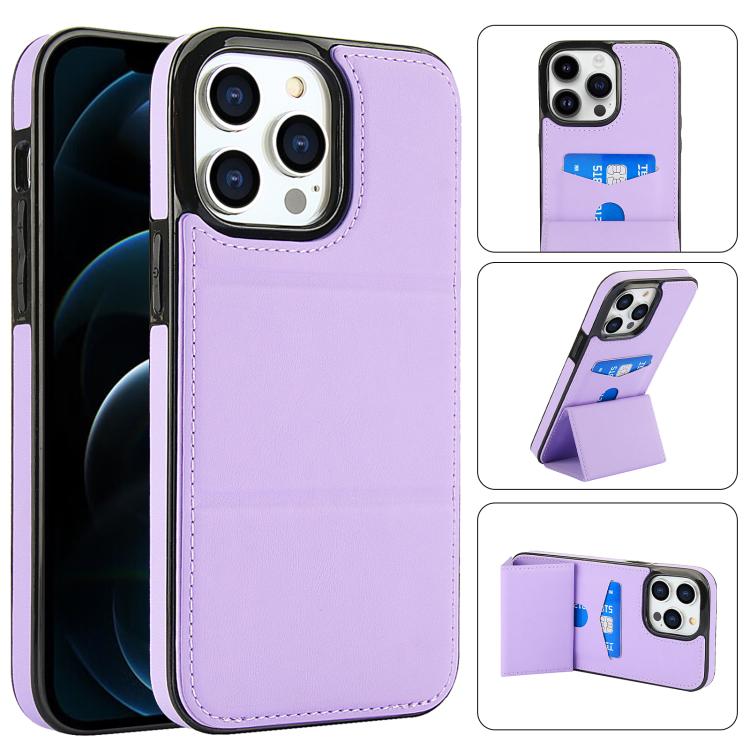 For iPhone 12 Pro Tri-fold Holder Leather Phone Case with Card Slot(Light Purple)
For iPhone 12 Pro Tri-fold Holder Leather Phone Case with Card Slot(Light Purple)