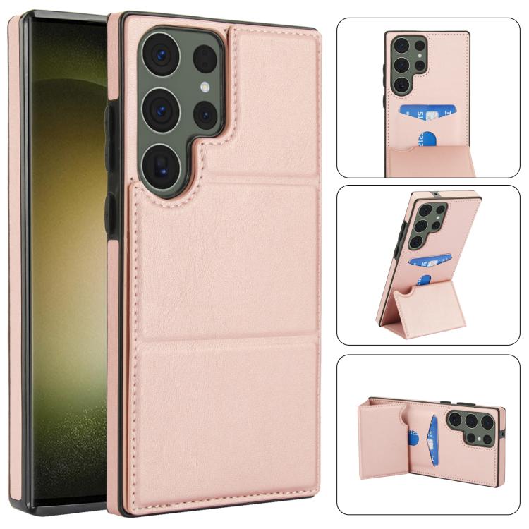 For Samsung Galaxy S23 Ultra 5G Tri-fold Holder Leather Phone Case with Card Slot(Rose Gold)
For Samsung Galaxy S23 Ultra 5G Tri-fold Holder Leather Phone Case with Card Slot(Rose Gold)
