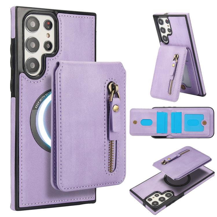 For Samsung Galaxy S22 Ultra 5G Zipper Wallet Split MagSafe Leather Back Phone Case(Purple)
For Samsung Galaxy S22 Ultra 5G Zipper Wallet Split MagSafe Leather Back Phone Case(Purple)