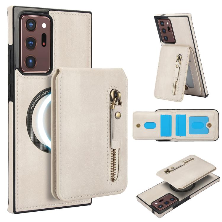 For Samsung Galaxy Note20 Ultra Zipper Wallet Split MagSafe Leather Back Phone Case(White)
For Samsung Galaxy Note20 Ultra Zipper Wallet Split MagSafe Leather Back Phone Case(White)