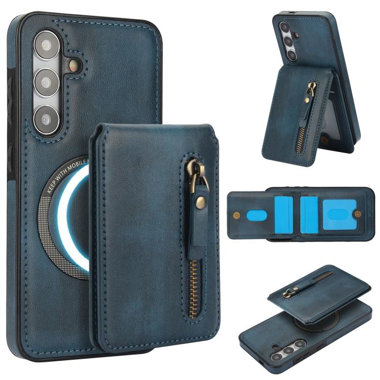 For Samsung Galaxy S24 5G Zipper Wallet Split MagSafe Leather Back Phone Case(Blue)
For Samsung Galaxy S24 5G Zipper Wallet Split MagSafe Leather Back Phone Case(Blue)