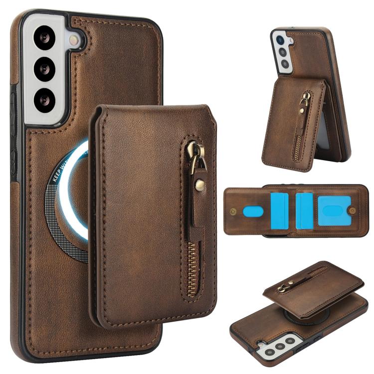 For Samsung Galaxy S22 5G Zipper Wallet Split MagSafe Leather Back Phone Case(Brown)
For Samsung Galaxy S22 5G Zipper Wallet Split MagSafe Leather Back Phone Case(Brown)
