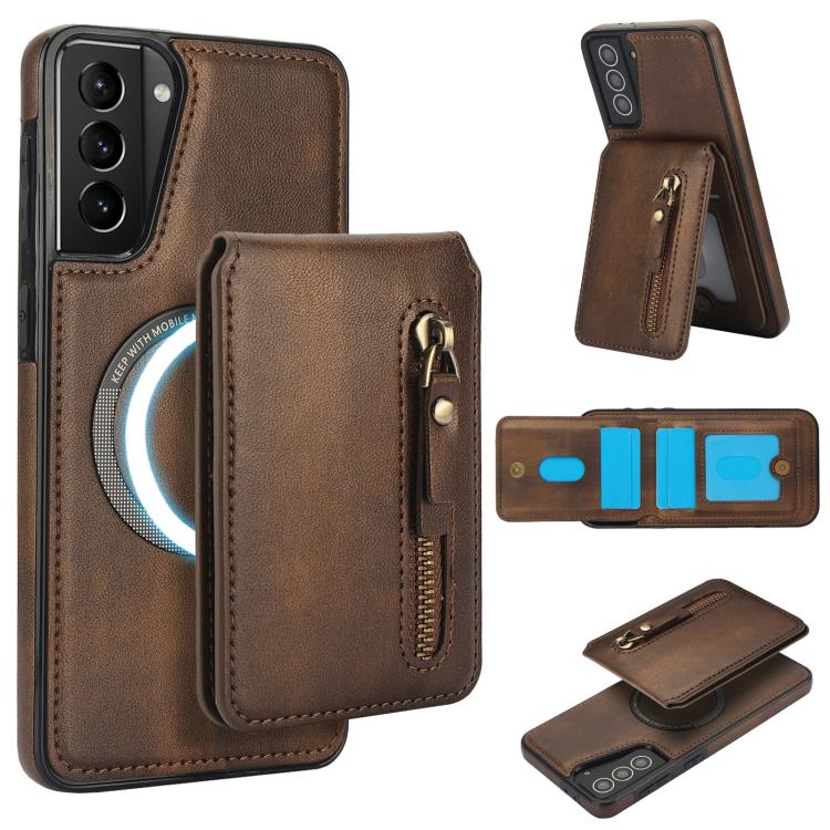 For Samsung Galaxy S21 5G Zipper Wallet Split MagSafe Leather Back Phone Case(Brown)
For Samsung Galaxy S21 5G Zipper Wallet Split MagSafe Leather Back Phone Case(Brown)
