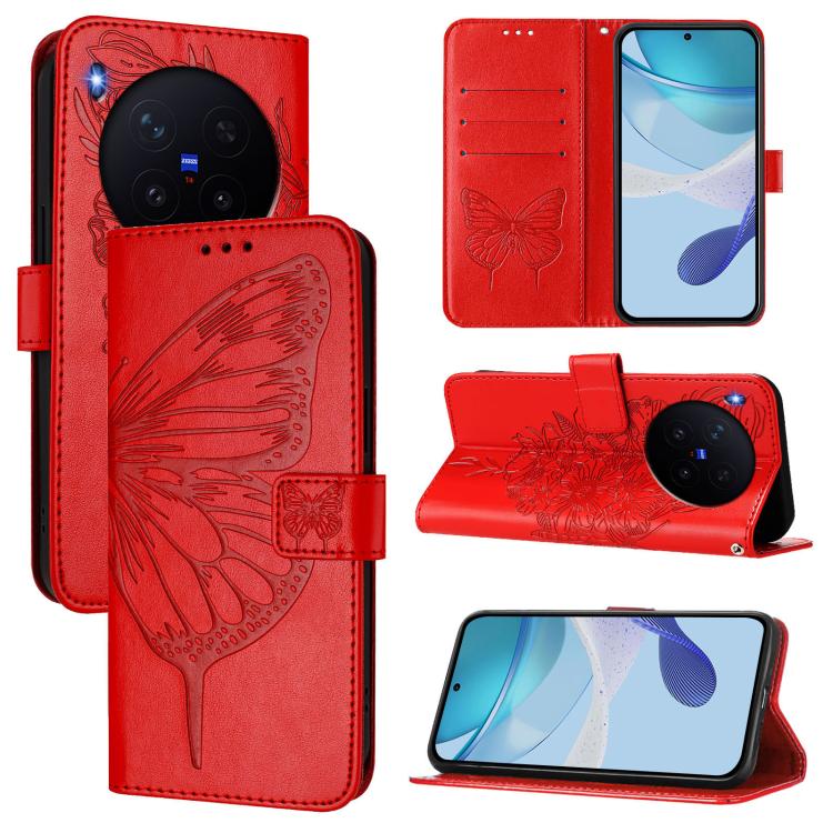 For vivo X300 Embossed Butterfly Leather Phone Case(Red)
For vivo X300 Embossed Butterfly Leather Phone Case(Red)