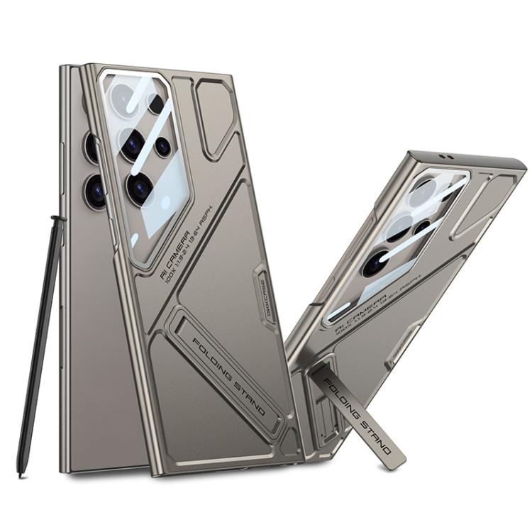 For Samsung Galaxy S24 Ultra 5G GKK Mech Style Ultra-thin Folding Holder Phone Case, Not Included Pen(Titanium Gray)
For Samsung Galaxy S24 Ultra 5G GKK Mech Style Ultra-thin Folding Holder Phone Case, Not Included Pen(Titanium Gray)
