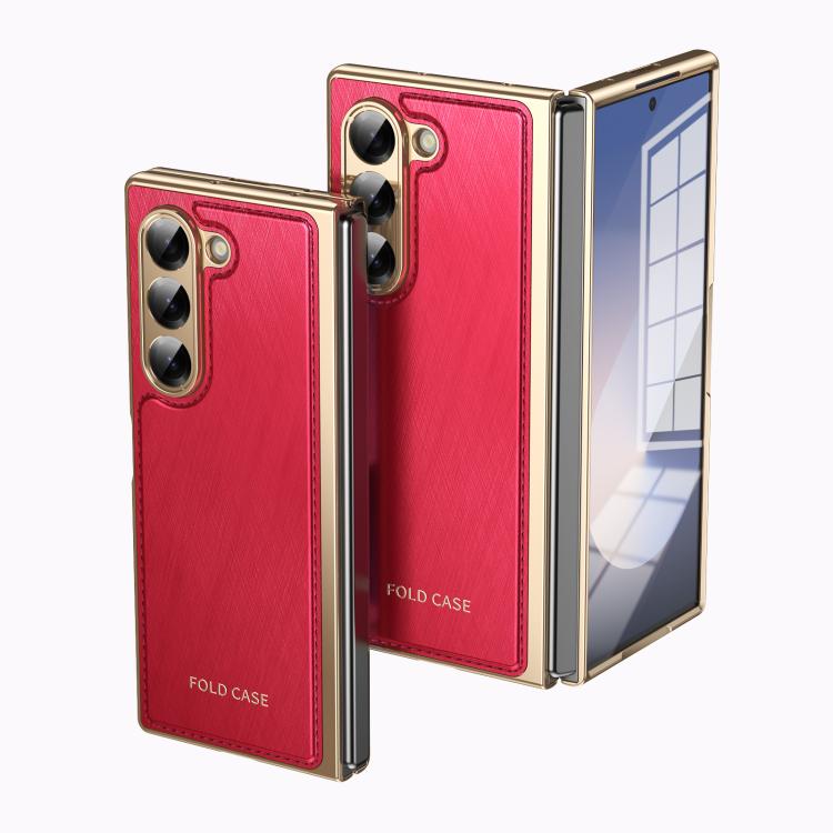 For Samsung Galaxy Z Fold6 Integrated Gold Wire Silver Brocade Plating Phone Case(Red)
For Samsung Galaxy Z Fold6 Integrated Gold Wire Silver Brocade Plating Phone Case(Red)