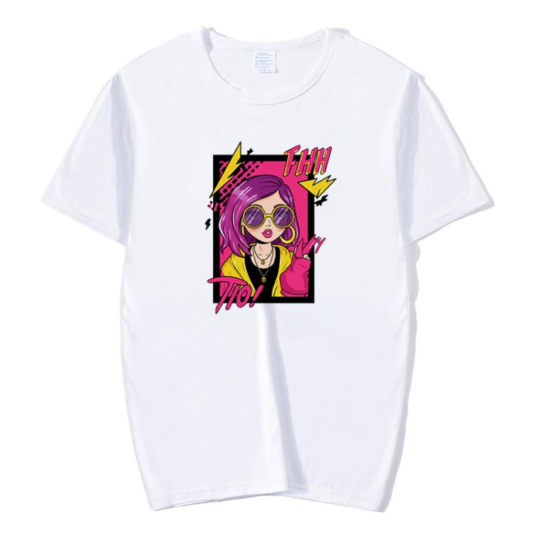 Purple Hair Girl Printed Round Neck Modal Short Sleeve T-shirt Print On Your Demand, Size:S(White)
Purple Hair Girl Printed Round Neck Modal Short Sleeve T-shirt Print On Your Demand, Size:S(White)