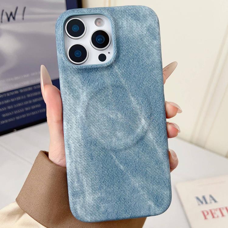 For iPhone 15 Pro Denim MagSafe Magnetic PC + PU Phone Case(Light Blue) 
For iPhone 15 Pro Denim MagSafe Magnetic PC + PU Phone Case(Light Blue)