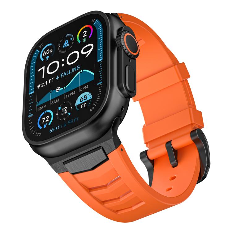 For Apple Watch Ultra / Ultra 2 49mm Stainless Steel Buckle Fluororubber Watch Band(Orange Black)
For Apple Watch Ultra / Ultra 2 49mm Stainless Steel Buckle Fluororubber Watch Band(Orange Black)