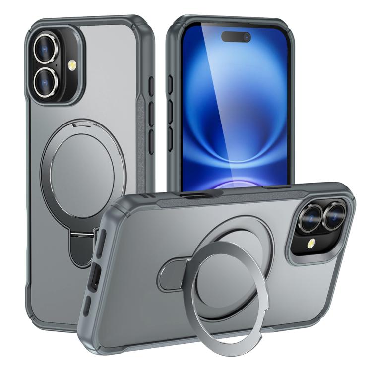 For iPhone 16 Plus Skin Feel Magnetic Holder MagSafe Phone Case(Grey)
For iPhone 16 Plus Skin Feel Magnetic Holder MagSafe Phone Case(Grey)