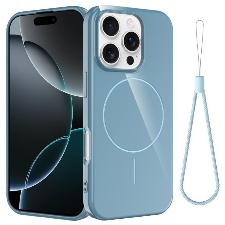 For iPhone 16 Pro Max Glossy TPU Shockproof MagSafe Phone Case with Lanyard(Blue)
For iPhone 16 Pro Max Glossy TPU Shockproof MagSafe Phone Case with Lanyard(Blue)