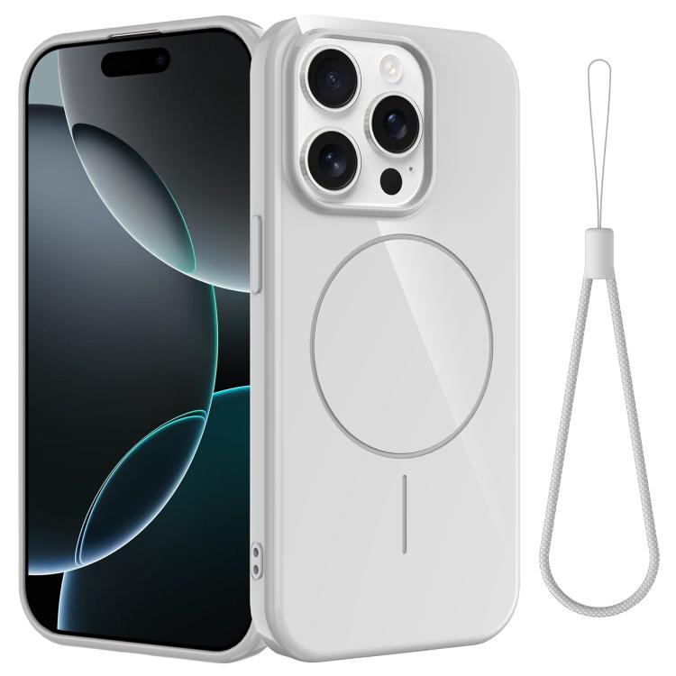 For iPhone 14 Pro Max Glossy TPU Shockproof MagSafe Phone Case with Lanyard(White)
For iPhone 14 Pro Max Glossy TPU Shockproof MagSafe Phone Case with Lanyard(White)